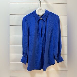 ADDITION ELLE Royal Blue Textured Blouse – Size X